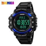 SKMEI Men Sports Health Watches 3D Pedometer Heart Rate Monitor Calories Counter 50M Waterproof Digital LED Wristwatches 1180