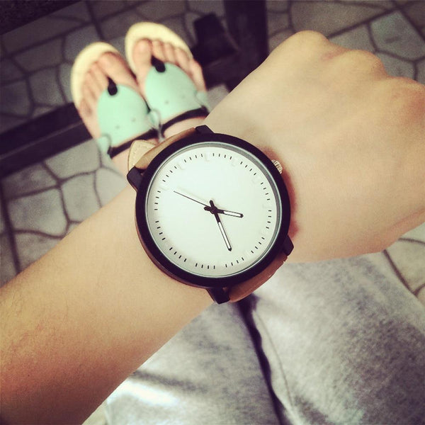 Watch women Fashion 1PC Unisex Men Women Quartz Watch Leather Strap Casual Round Analog Wrist Watch Watches relogio feminino