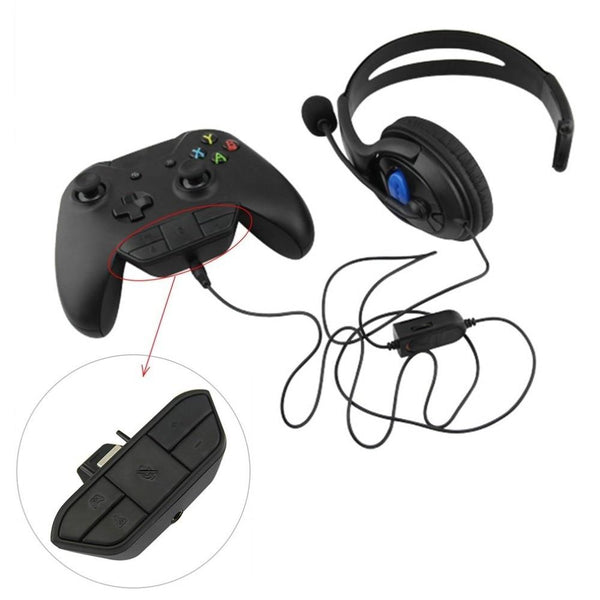 Black Stereo Headset Adapter Headset Audio Adapter Headphone Converter For Microsoft Xbox One Wireless Game Controller