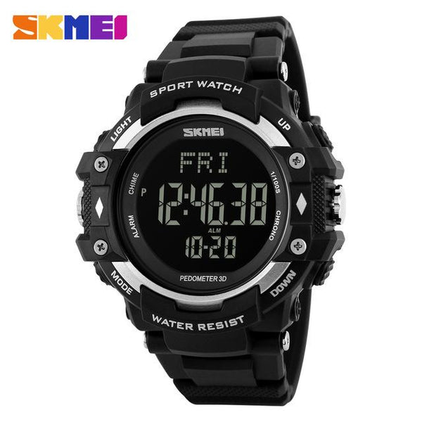 Men Watches 3D Pedometer Heart Rate Monitor Calories Counter Fitness Tracker Digit LED Display Watch Outdoor Sports Watches Mens