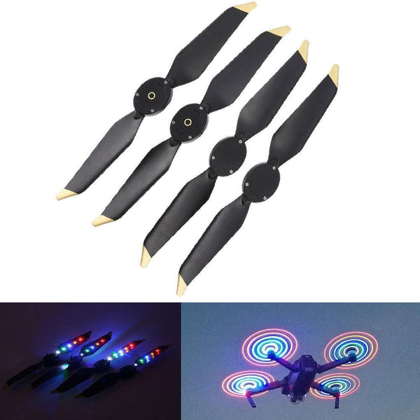 2 Pairs LED Quick Release Drone Propeller for DJI Mavic Pro Platinum FPV Flash Low-Noise  Colorful  CW CCW Props Propellers