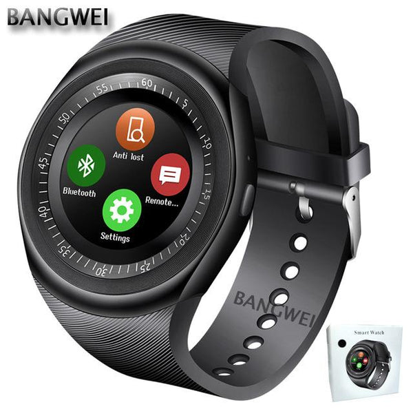BANGWEI 2018 New WristWatch Bluetooth Smart Watch Men Sport Pedometer With SIM Camera Smartwatch For Android Smartphone Russia