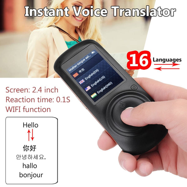 16 Language Voice Instant Translator Portable Mini Languages Interpreter Real Time Russian Language Traductor Learning Vocal