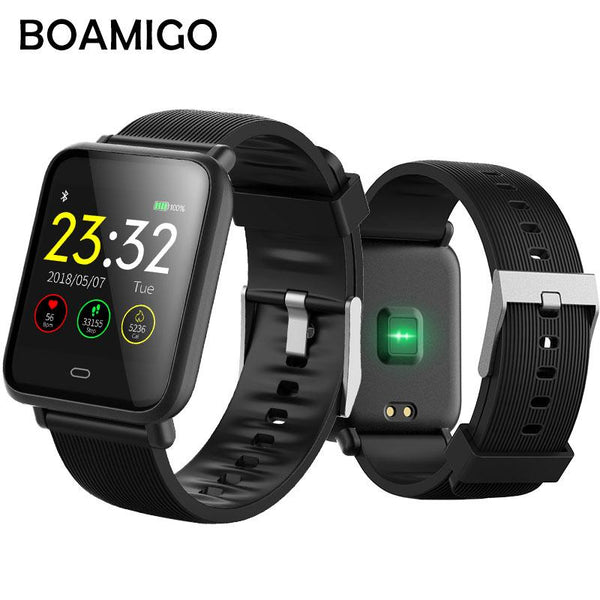 Bluetooth Smart Watch BOAMIGO Smartwatch For IOS Android Phone Call Remind Camera Calories Heart rate bracelet Wristband OLED