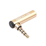 REXUS Gold Plated 3.5mm Male to Female 90 Degree Right Angled Adapter Audio Microphone Jack Stereo Plug Connector High Quality