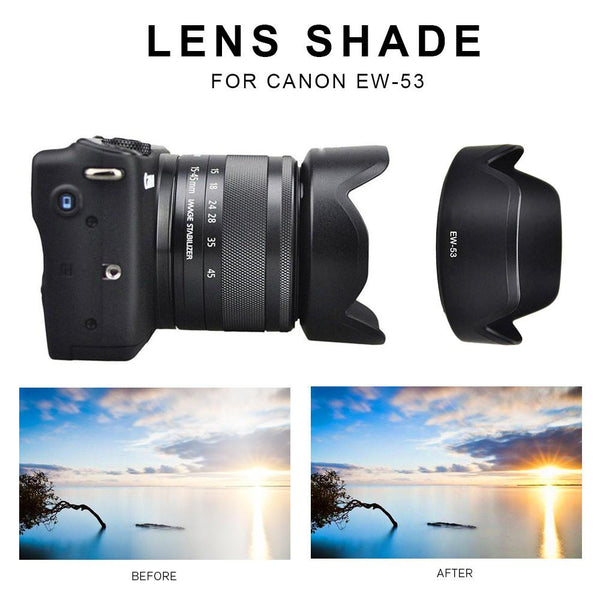 Lens Shade Lens Cover Compact Photography Replacement Lens Hood ABS Black Photos Reduce Reflection