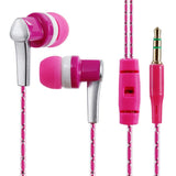 3.5mm Wired Headphone In-Ear Headset Stereo Music Smart Phone Tablet PC Earpiece Earphone Cable Pink
