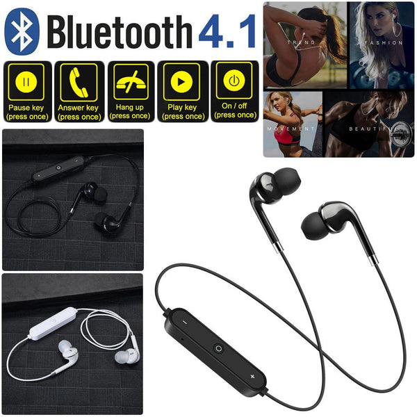 Bluetooth 4.1 Stereo Earphone Headset Wireless In-Ear Earbuds Headphone with Mic