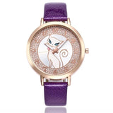 MINHIN Cartoon Cat Watches For Women Fashion Leather Strap Quartz Wristwatches Student Smart Watches Gift