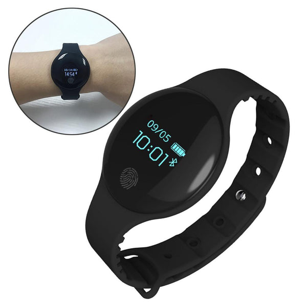 H8 Bluetooth Smart Bracelet Band Sport Fitness Wristband Silicone Pedometer Step Calories Count Sleep Monitor Health Fitness Tracker Children Smart Watch (Black)