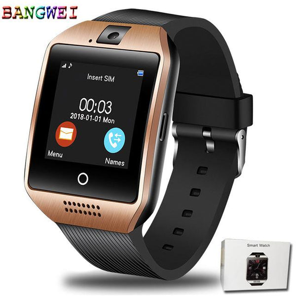 BANGWEI New Men Bluetooth Smart Watch Women sport Pedometer Clock LED Large screen color Touch Screen Support TF SIM card+Box