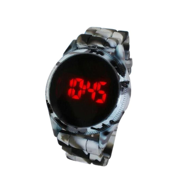 Band LED Watch Gel Touch Round New Silica Wrist Sports Unisex Screen