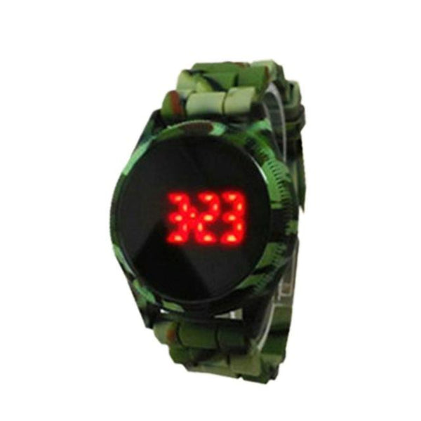 Band LED Watch Gel Touch Round New Silica Wrist Sports Unisex Screen