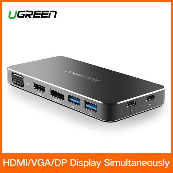 Ugreen USB C Adapter Thunderbolt 3 Dock Station Type C to 3.0 HUB HDMI VGA DisplayPort Converter for MacBook Pro USB-C Adapter