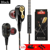 Portable HiFi In-ear Double Moving Circle Earphone  with Line Control