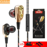 Portable HiFi In-ear Double Moving Circle Earphone  with Line Control