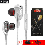 Portable HiFi In-ear Double Moving Circle Earphone  with Line Control