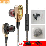 Portable HiFi In-ear Double Moving Circle Earphone  with Line Control