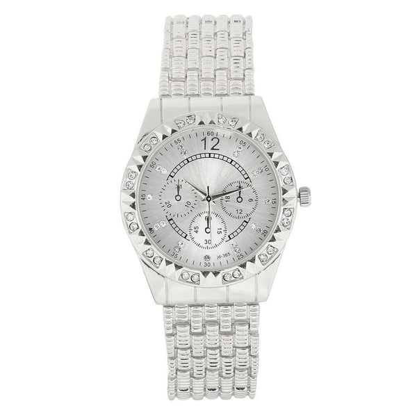 3 Sub-Dials Business Rhinestone Fashion Quartz Men Watch Round