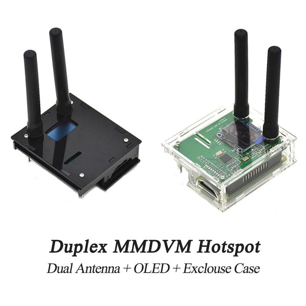 1Pcs Duplex MMDVM Hotspot Support P25 DMR YSF + for Raspberry Pi Zero + 2pcs Antenna + OLED + Exclouse Case