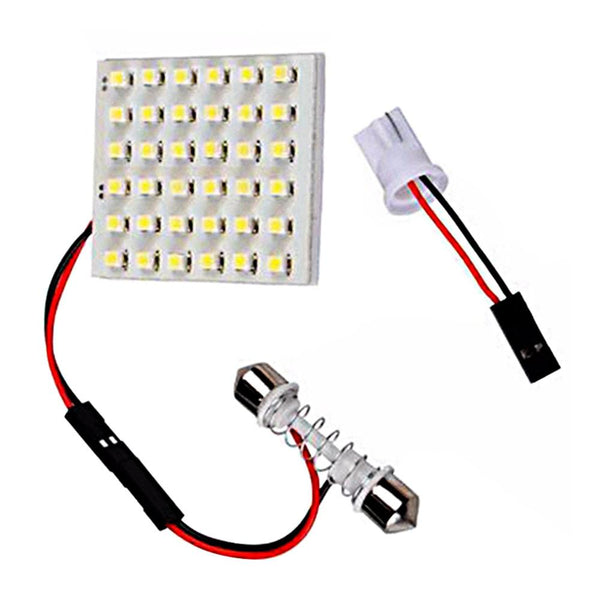 48 SMD 3528 48 LED Panel White Car Reading Map Lamp  Auto Dome Interior Bulb Roof Light with T10 Adapter