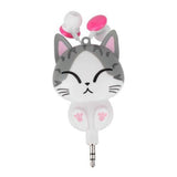 1pcs Cute Cartoon Cat Panda Wired Retractable In Ear Headset MP3 Earphones Headphones Earbuds