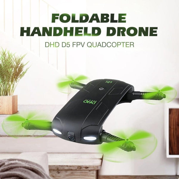 DHD D5 Wifi FPV Foldable Selfie Drone Altitude Hold Mode 3D Flips&Rolls Headless Mode RC Quadcopter with 480P Camera