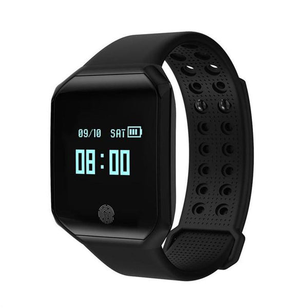 Smart Bracele Fitness Watch Tracker IP67 Waterproof with Pedometer Heart Rate Monitor for Android IOS (Black)