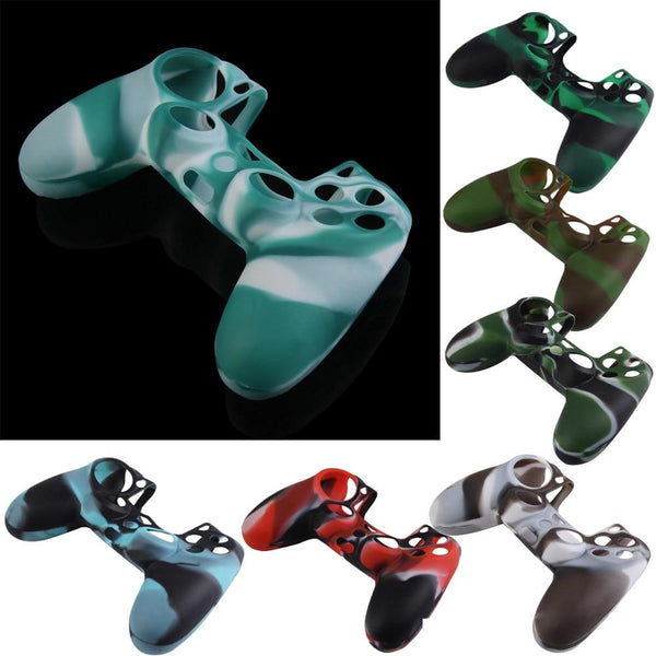 Green Black Gamepad Case Cover Camouflage Silicone Rubber Case Skin Cover Joystick Parts for PS4 Slim/Pro Controller Accessories