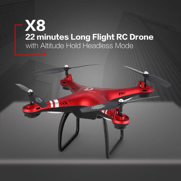 X8 RC Drone 2.4G Quadcopter Drone Aircraft with Altitude Hold One Key Return Headless Mode 3D Flips 22mins Long Flight