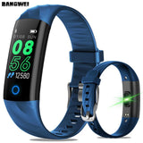 BANGWEI New Mens Smart Watch Men Waterproof Sports Fitness Tracker Blood Pressure Heart rate Monitoring Digital Electronic Clock