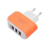 Universal Candy Color 3USB Charger Travel Wall Charger Adapter EU Plug