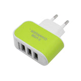 Universal Candy Color 3USB Charger Travel Wall Charger Adapter EU Plug