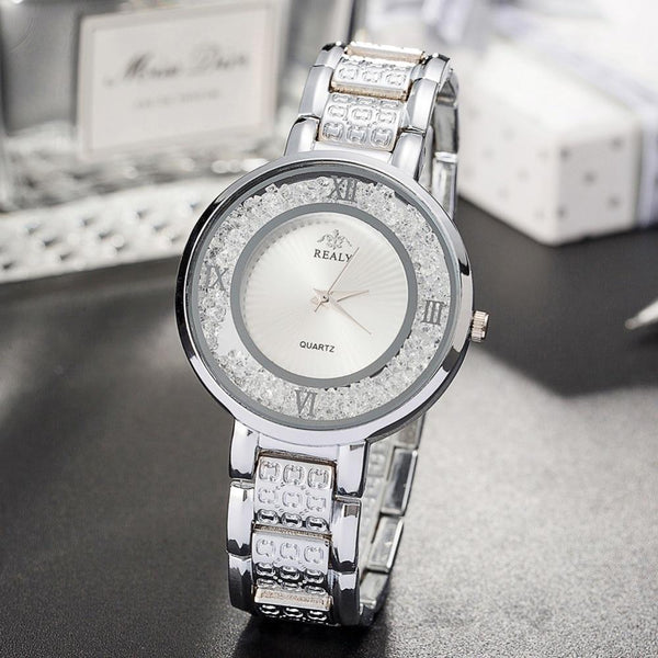 Women watches 2018 designer round watch dial smart bracelet band 3 colors gold/rose gold/silver for choose with watch box gift