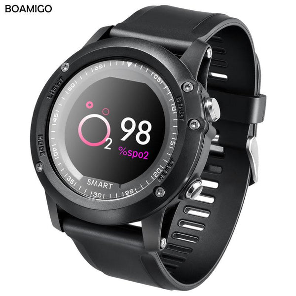 Smart Watch Men Sports Smart Wristwatches BOAMIGO Bluetooth Call Message Reminder 50M Waterproof Smartwatch IOS Android Phone