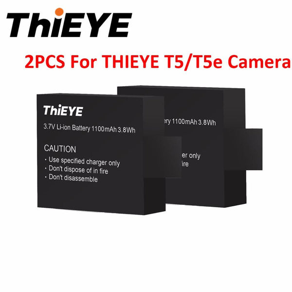 2 PCS Original THIEYE 3.7V 1100mAh Rechargeable Batteries Li-ion Battery For THiEYE T5E/T5 Spare Battery