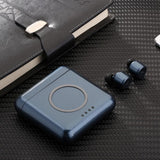 X4T TWS True Wireless Bluetooth 4.2 Earphone In-ear Stereo Headset Music Headphone Hands-free Support Multi-point Connection Touch Control w/ Mic 5200mAh Emergency Power Bank Wireless Charger for Smartphones Black
