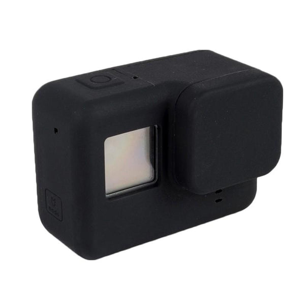 Soft Silicone Cover Protective Rubber Case + Lens Cap for Hero 5 Black