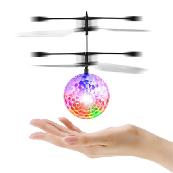 Light Weight Plastic Infrared Induction Flying Flash Disco Colorful Magic LED Ball Stage Lamp Helicopter Children Toy Best Gift