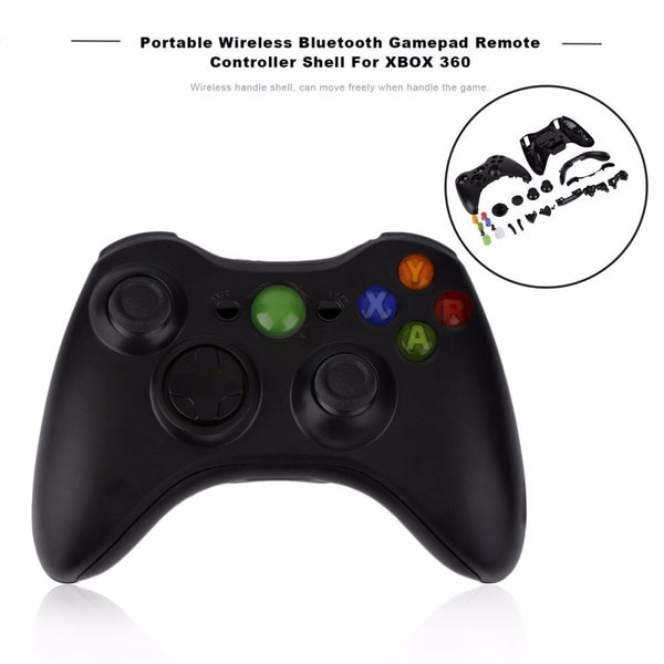 Portable Wireless Gamepad Remote Controller Full Replacement Housing Shell + Buttons Set For XBOX 360 Black