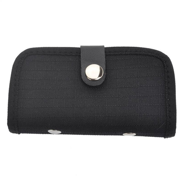 Portable 22 Slots SD SDHC MMC CF Micro SD Memory Card Holder Pouch Case Bag with Buckle Closure (Black)