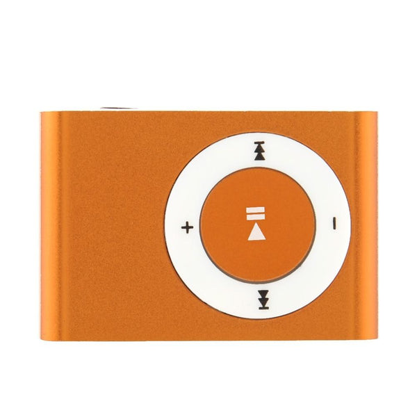 Orange Mini Fashion Clip Metal MP3 Music Player Support SD TF Card
