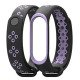LEMFO Smart Accessories For Xiaomi Mi Band 3 Strap Replacement Soft Waterproof Anti-Lost Double Color Silicone Fitness Bracelet