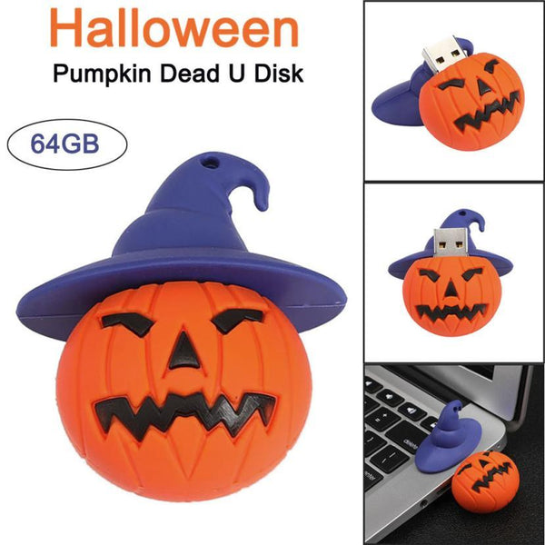 USB Flash Drives 2.0 64GB Flash Drive Memory Stick Storage Pen Disk Digital Halloween Pumpkin Head U Disk Aug15