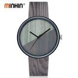 MINHIN Top Brand Luxury Men Watches Tree Textured Design PU Leather Quartz Watches Vintage Smart Watches Male Clock Relogio