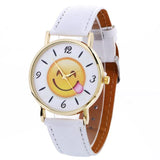 MINHIN Cute Smile Face Design Creative Watches Leather Strap Wholesale School Watches Fashion Smart Watches For Women
