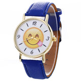MINHIN Cute Smile Face Design Creative Watches Leather Strap Wholesale School Watches Fashion Smart Watches For Women
