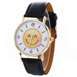 MINHIN Cute Smile Face Design Creative Watches Leather Strap Wholesale School Watches Fashion Smart Watches For Women