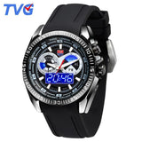 TVG Luxury Sport Watches Digital Watch Man Dual Display Japan Quartz Silicone Watch strap Date Day Week Military Wrist Watch