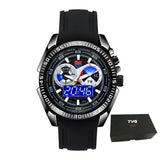 TVG Luxury Sport Watches Digital Watch Man Dual Display Japan Quartz Silicone Watch strap Date Day Week Military Wrist Watch